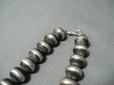 One Of Biggest Ever Native American Navajo Sterling Silver Bead Necklace- Gigantic!!-Nativo Arts