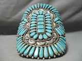 Biggest Best Vintage Native American Navajo #8 Turquoise Sterling Silver Bracelet Old-Nativo Arts