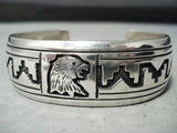 Authentic Vintage Native American Navajo Thomas Singer Sterling Silver Bracelet-Nativo Arts