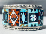 One Of The Most Intricate Vintage Native American Zuni Turquoise Sterling Silver Bracelet-Nativo Arts