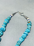 One Of The Most Unique Vintage Native American Navajo Tubule Sterling Silver Turquoise Necklace-Nativo Arts