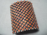 Best Native American Navajo Coral Cubed Coral Sterling Silver Bracelet Cuff-Nativo Arts