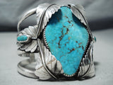 Awesome Vintage Native American Navajo 3 Kingman Turquoise Sterling Silver Bracelet-Nativo Arts