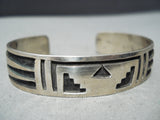 Fantastic Vintage Navajo Sterling Silver Bracelet Native American Old-Nativo Arts