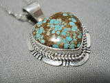 Exquisite Vintage Navajo #8 Turquoise Sterling Silver Native American Necklace-Nativo Arts