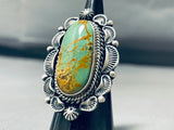 Incredible Native American Navajo Royston Turquoise Sterling Silver Ring Signed-Nativo Arts