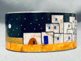Native American Very Important Internal External Inlay Turquoise Sterling Silver Bracelet-Nativo Arts