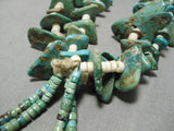 Native American Early 1900's Vintage Santo Domingo Green Turquoise Necklace Old-Nativo Arts