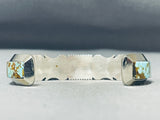 Stunning Native American Navajo #8 Turquoise Mine Sterling Silver Bracelet S. Francis Signed-Nativo Arts