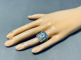 Exceptional Vintage Native American Navajo Turquoise Sterling Silver Ring-Nativo Arts
