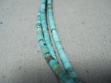 Native American Opulent Santo Domingo Turquoise Sterling Silver Heishi Inlay Necklace-Nativo Arts