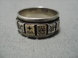 Native American Art In The Details Thicker Vintage Navajo Sterling Silver 14k Gold Ring-Nativo Arts