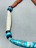 Native American One Of The Most Unique Vintage Santo Domingo Turquoise Heishi Choker Necklace-Nativo Arts