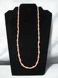 Native American Wonderful Santo Domingo Coral Heishi Sterling Silver Necklace-Nativo Arts