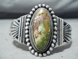 Spectacular Navajo Native American Damale Turquoise Sterling Silver Bracelet-Nativo Arts