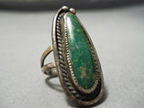 Rare!! Vintage Navajo Cerillos Turquoise Sterling Silver Ring Old Native American-Nativo Arts