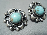 Marvelous Native American Navajo Royston Turquoise Sterling Silver Earrings-Nativo Arts