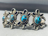 Jaw Dropping Old Bisbee Turquoise Vintage Native American Navajo Sterling Silver Bracelet-Nativo Arts