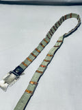 Important Rug Pattern Sterling Silver Vintage Native American Navajo Hand Tooled Concho Belt-Nativo Arts