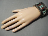 One Of The Best Vintage Native American Navajo Jimmie King Jr Turquoise Sterling Silver Bracelet-Nativo Arts