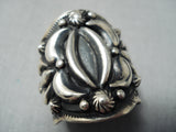 Native American Important Vintage Darryl Becenti Sterling Silver Repoussed Ring-Nativo Arts