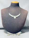Intricate Vintage Native American Zuni Synth Opal Sterling Silver Necklace Set-Nativo Arts