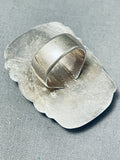 Grand Native American Navajo Agate Sterling Silver Huge Ring-Nativo Arts
