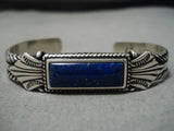 Exquisite Vintage Zuni Native American Lapis Sterling Silver Bracelet-Nativo Arts