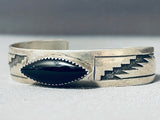 Able Arthur Vintage Native American Navajo Black Onyx Sterling Silver Bracelet-Nativo Arts