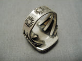 Museum Quality Vintage Native American Navajo Green Turquoise Sterling Silver Ring-Nativo Arts