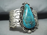 Incredible Native American Navajo Pilot Mountain Sterling Silver Bracelet Signed-Nativo Arts