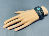 Dramatic Vintage Native American Navajo Royston Turquoise Sterling Silver Bracelet-Nativo Arts