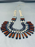 Native American One Of The Best Ever Santo Domingo Turquoise Ehsll Inlay Necklace-Nativo Arts