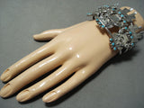 One Of The Best Ever Vintage Native American Navajo Turquoise Kachina Sterling Silver Bracelet-Nativo Arts