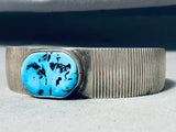 Dynamic Vintage Native American Navajo Sleeping Beauty Turquoise Sterling Silver Bracelet Signed-Nativo Arts