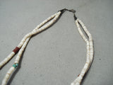 Native American Beautiful Vintage Santo Domingo Turquoise Sterling Silver Necklace Old-Nativo Arts