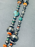 One Of The Most Unique Ever Vintage Native American Navajo Turquoise Sterling Silver Necklace-Nativo Arts