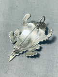 Fascinating Native American Navajo Signed Sterling Silver Toad Pin Pendant-Nativo Arts