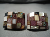 Important Zuni Bryan Tom Turquoise Sterling Silver Native American Cufflinks!-Nativo Arts