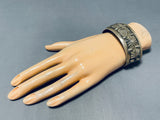 Phenomenal Vintage Native American Navajo Sterling Silver Stamp Nora Bill Bracelet-Nativo Arts