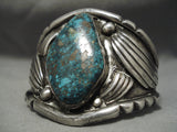 One Of The Biggest Vintage Native American Navajo Royston Turquoise Sterling Silver Bracelet Old-Nativo Arts