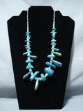 Exceptional Vintage Native American Navajo Royston & Kingman Turquoise Necklace Old-Nativo Arts