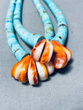 Native American Opulent Increasing Turquoise Disc Vintage Santo Domingo Necklace-Nativo Arts
