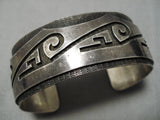 Intrivate Chisels!! Vintage Hopi Native American Navajo Sterling Silver Hand Wrought Bracelet-Nativo Arts