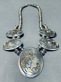 One Of The Most Intricate Vintage Native American Navajo Gold Sterling Silver Necklace-Nativo Arts