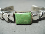 Authentic Vintage Native American Navajo Orville Tsinnie 14k Gold Gaspeite Sterling Bracelet-Nativo Arts