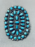 Important Vintage Native American Zuni Turquoise Cluster Sterling Silver Ring-Nativo Arts