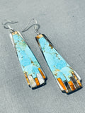 Native American Rare Santo Domingo 8 Turquoise Sterling Silver Earrings-Nativo Arts