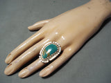 Signed Vintage Native American Navajo Royston Turquoise Sterling Silver Ring-Nativo Arts