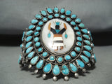 Authentic Vintage Native American Navajo Victor Moses Begay Turquoise Sterling Silver Bracelet-Nativo Arts